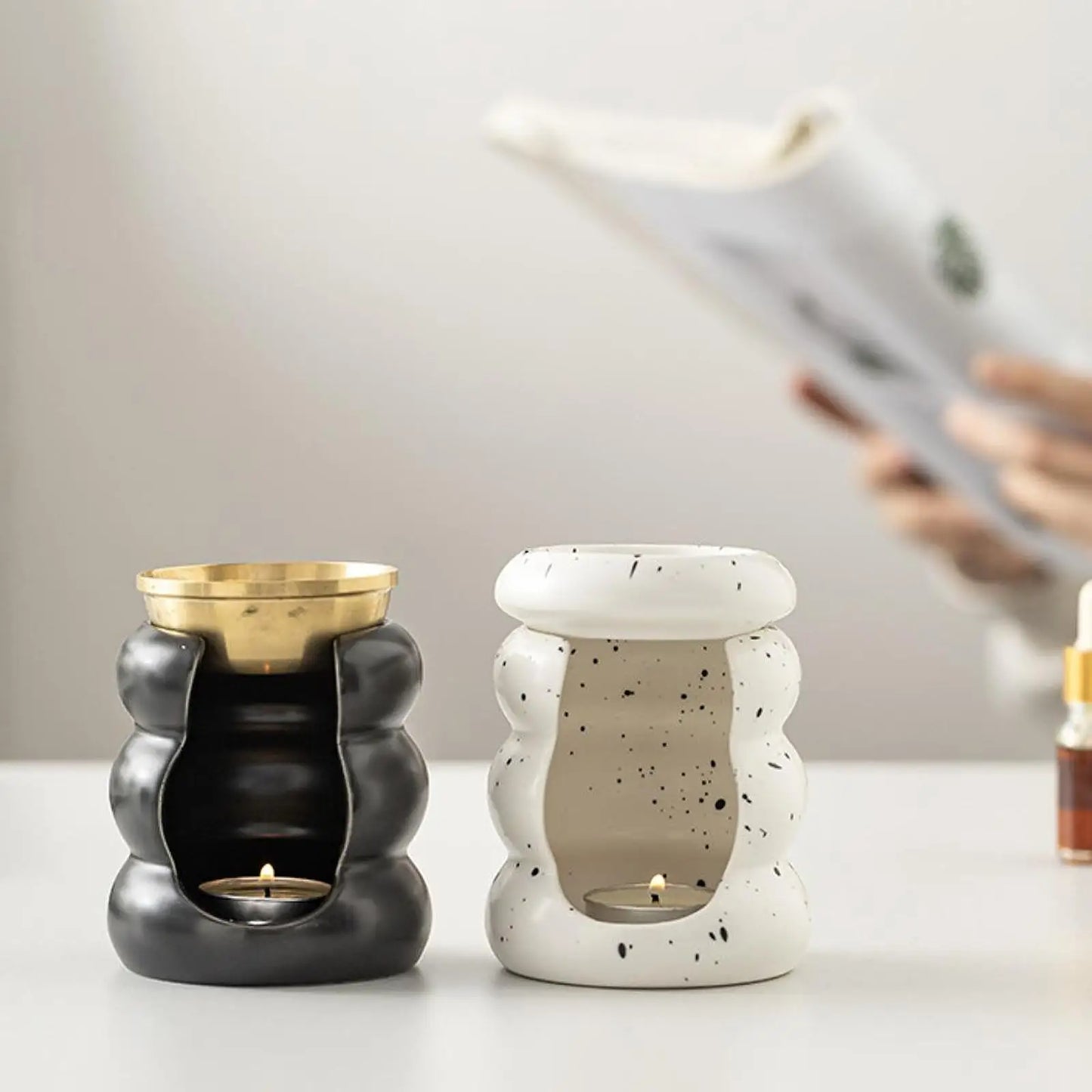Minimalist Ceramic Candle & Essential Oil