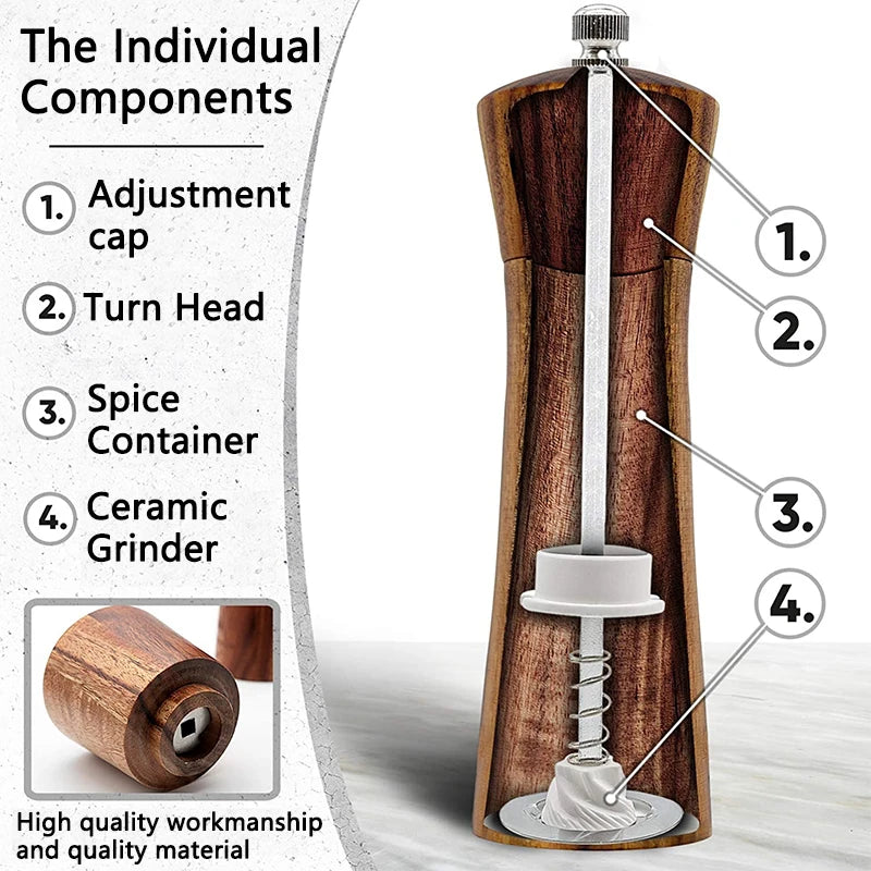 Nordic Wooden Pepper Mill