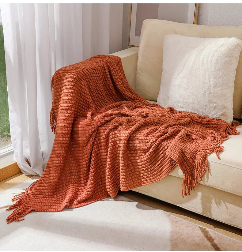 Cozy Waffle Throw Blanket