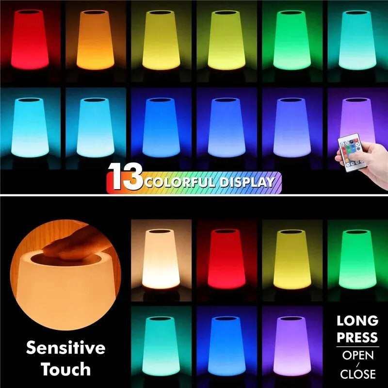 AuraGlow | 13-Colour Rechargeable Table Lamp