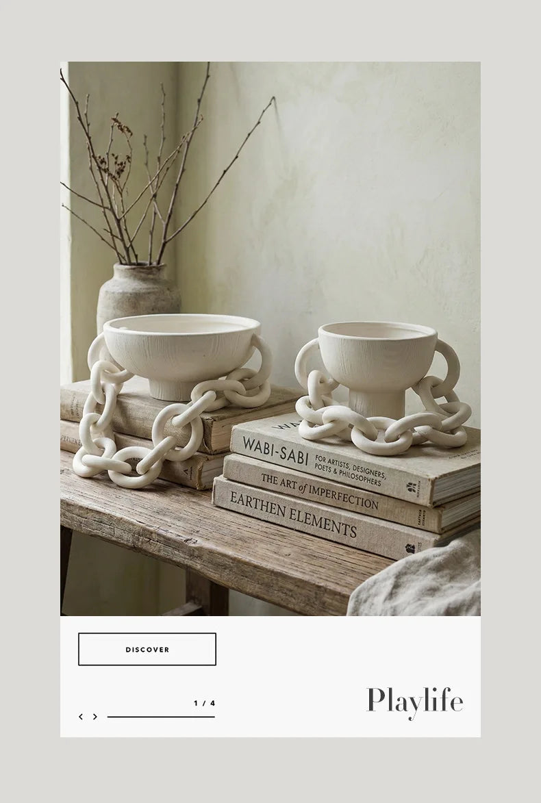 Abstract Ceramic Link Décor