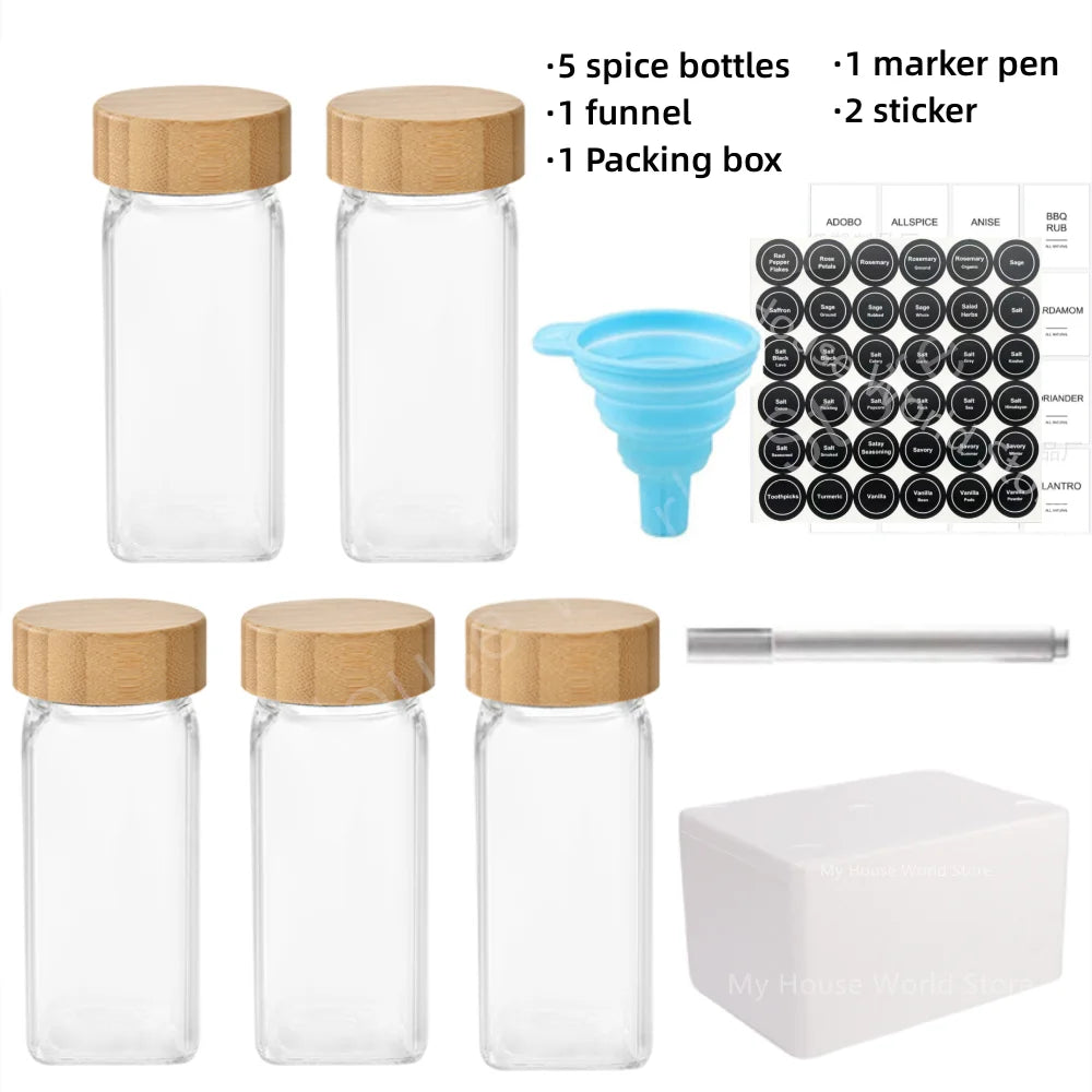 Minimalist Glass Spice Jars