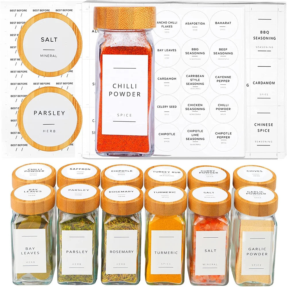 Minimalist Glass Spice Jars