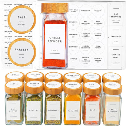 Minimalist Glass Spice Jars