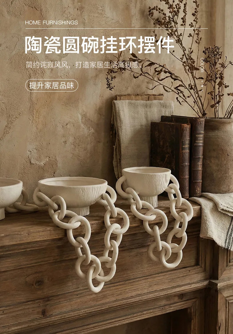 Abstract Ceramic Link Décor