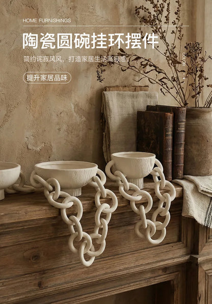 Abstract Ceramic Link Décor