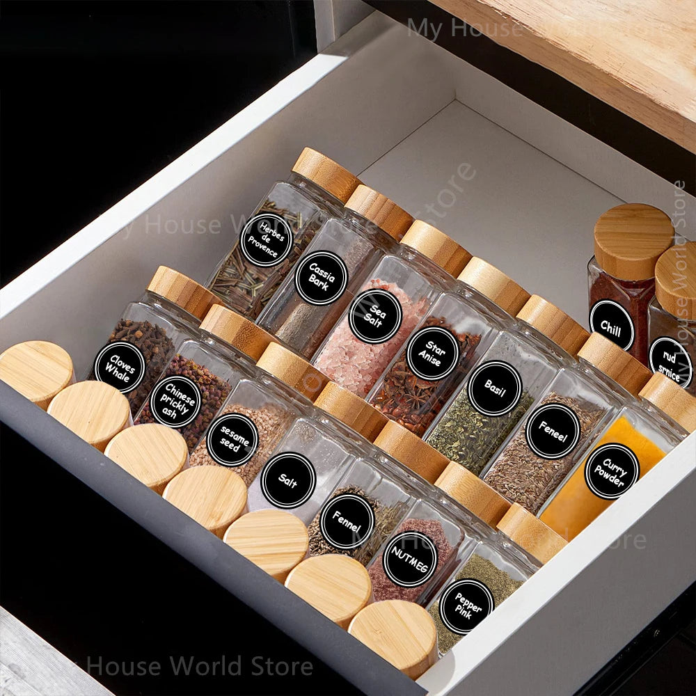 Minimalist Glass Spice Jars