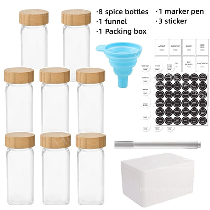 Minimalist Glass Spice Jars