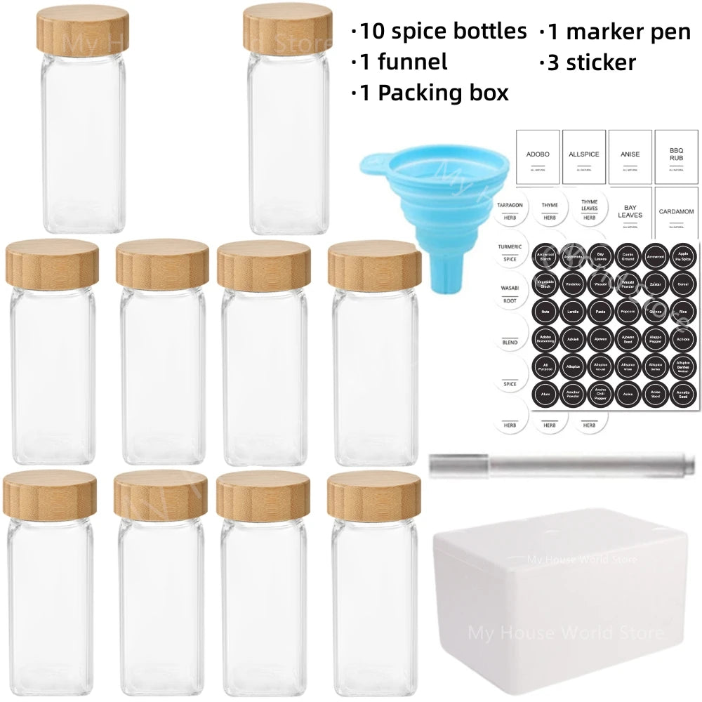 Minimalist Glass Spice Jars