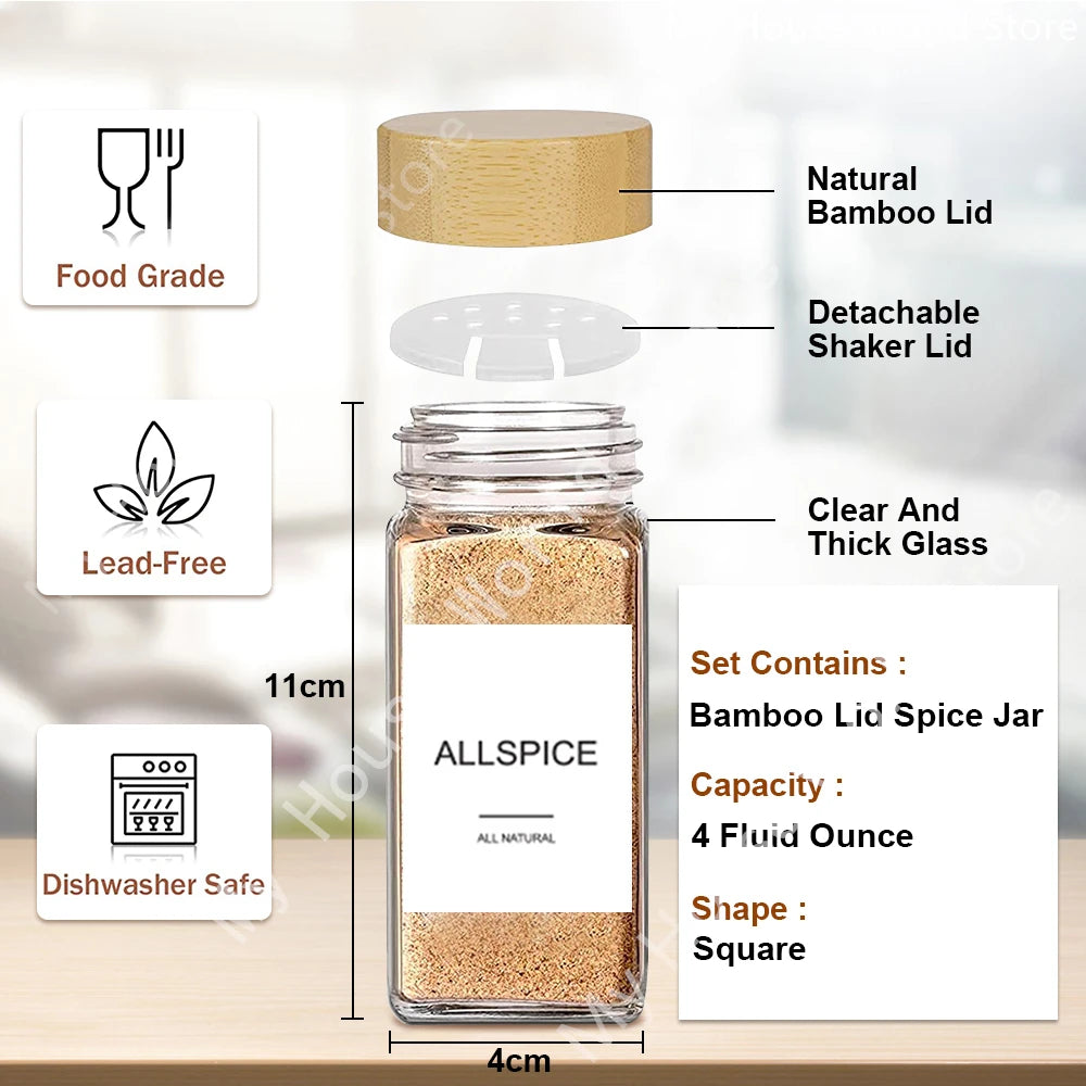 Minimalist Glass Spice Jars