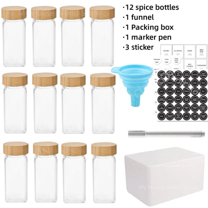 Minimalist Glass Spice Jars