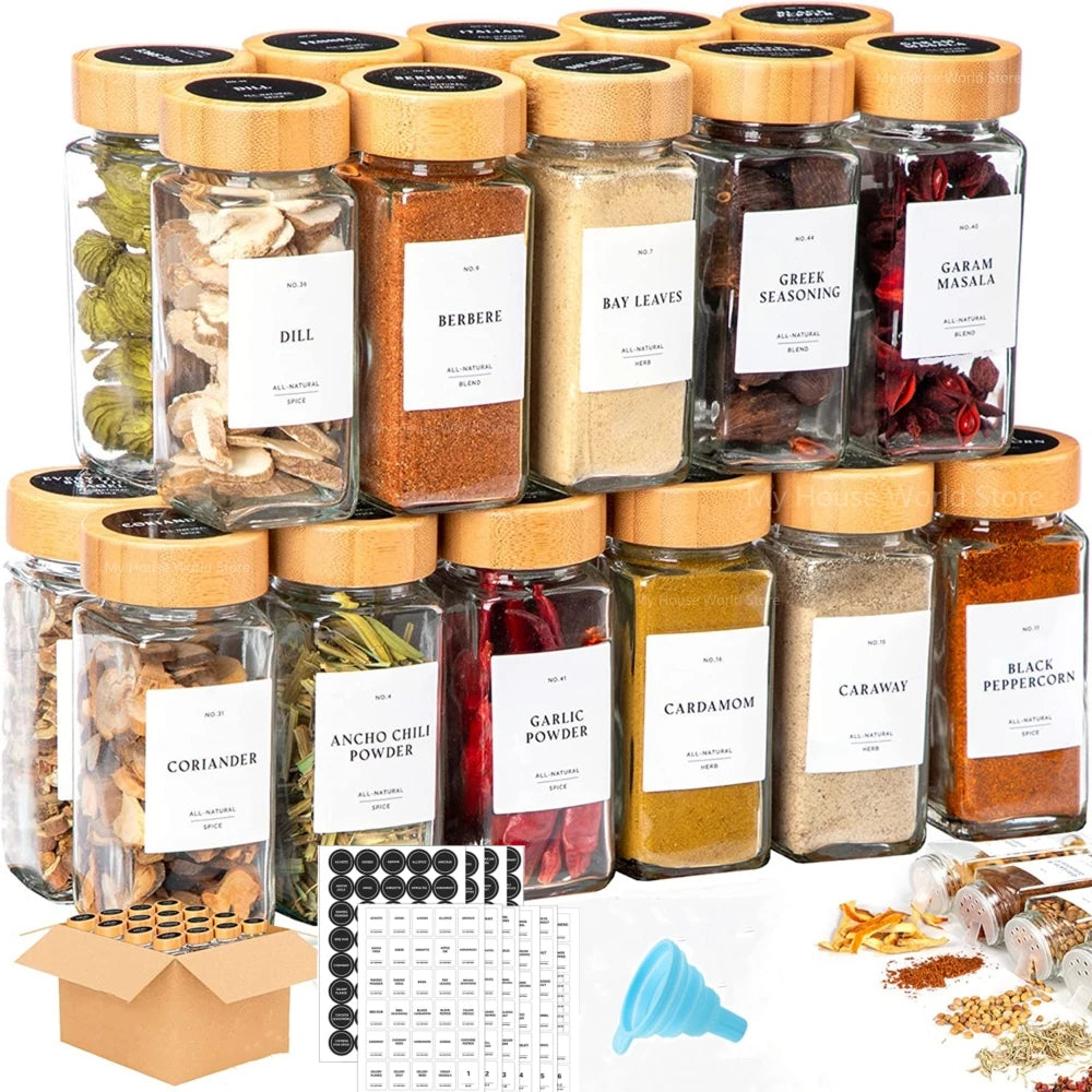 Minimalist Glass Spice Jars