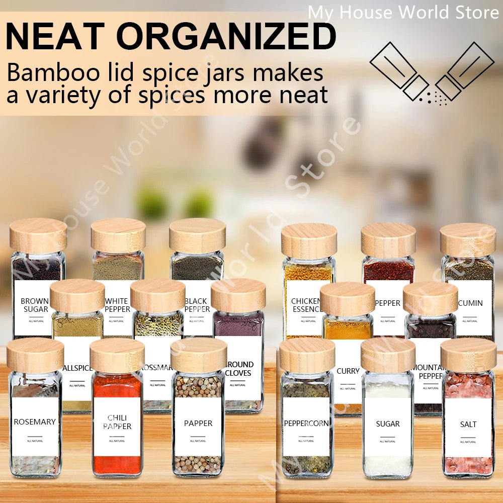 Minimalist Glass Spice Jars
