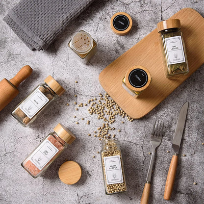 Minimalist Glass Spice Jars