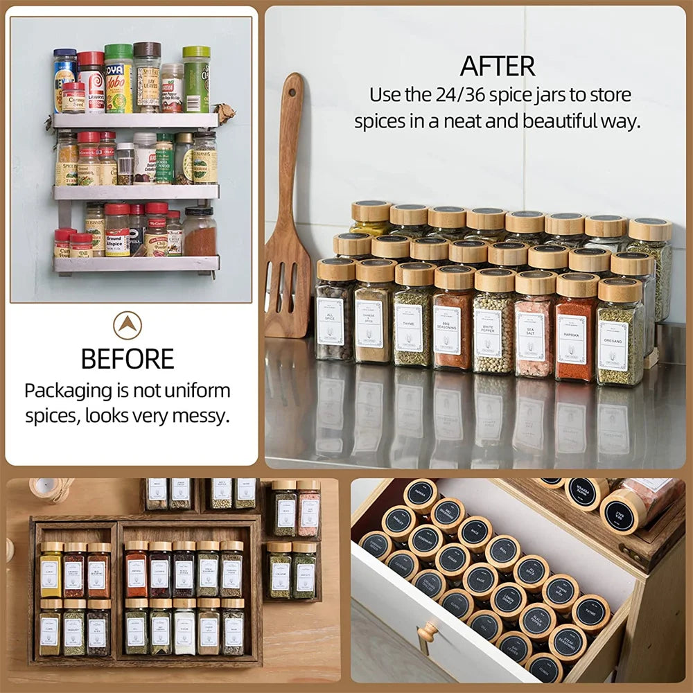 Minimalist Glass Spice Jars